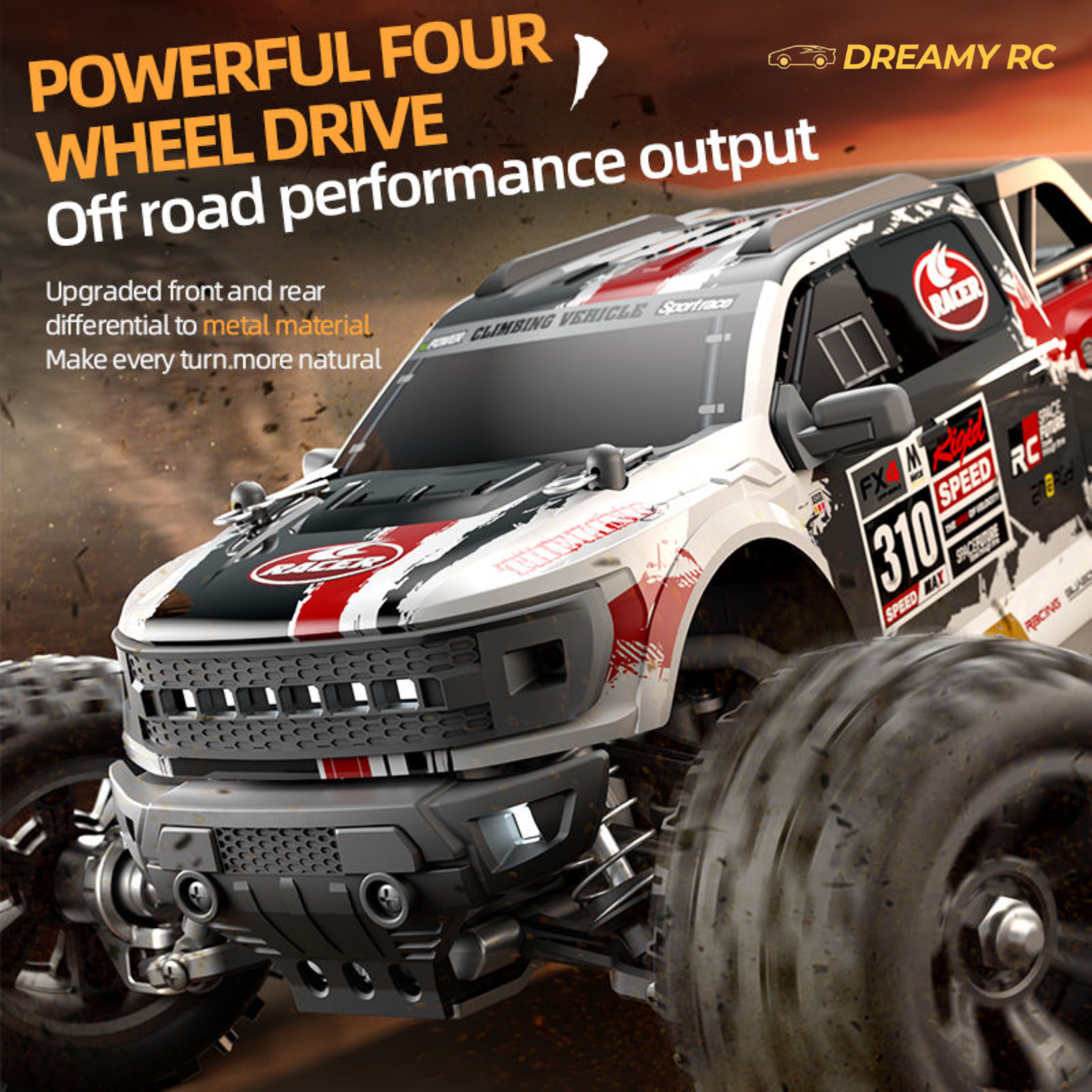 1:18 Scale 4WD RC Monster Truck – High-Speed Off-Road Remote Control Car