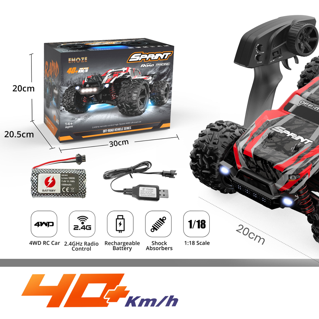 1:18 Scale 4WD Rock Crawler RC Car – Electric Off-Road Vehicle