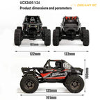 1:24 Scale Brushless 4WD Rock Crawler RC Car – RTR Mini Off-Road Climbing Vehicle