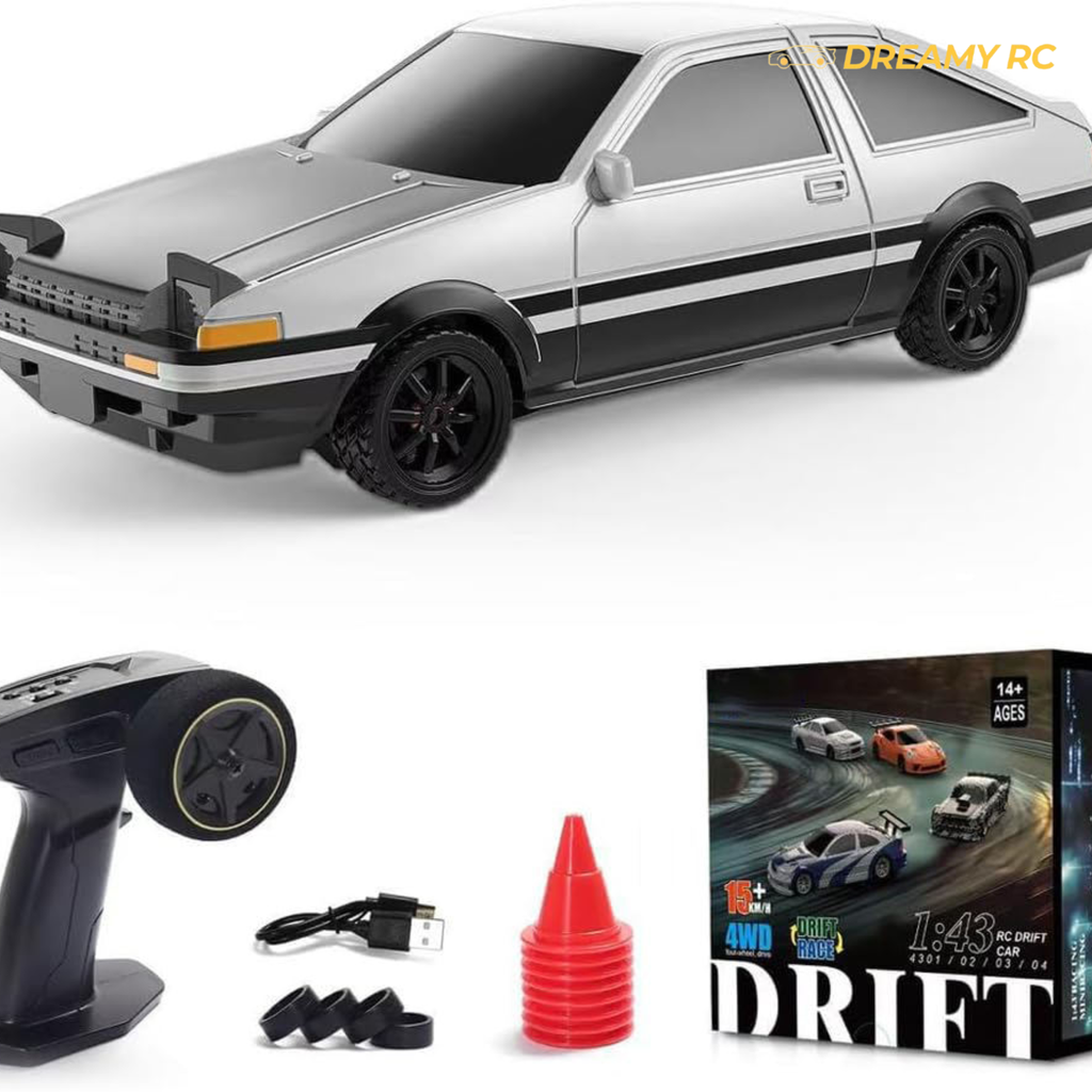 1:43 Scale 4WD Mini RC Drift Car with LED Lights