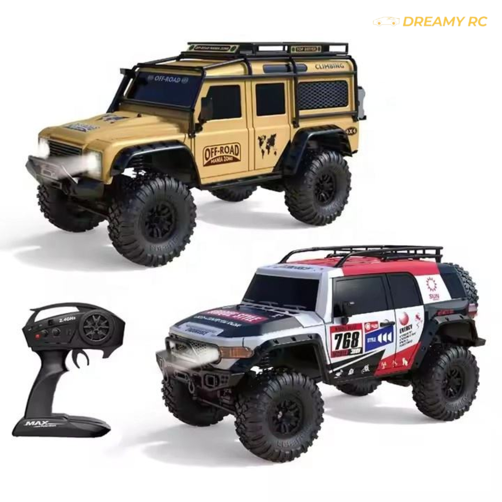 1:10 Scale 4WD RC Rock Crawler – Off-Road Remote Control Car with LED Lights
