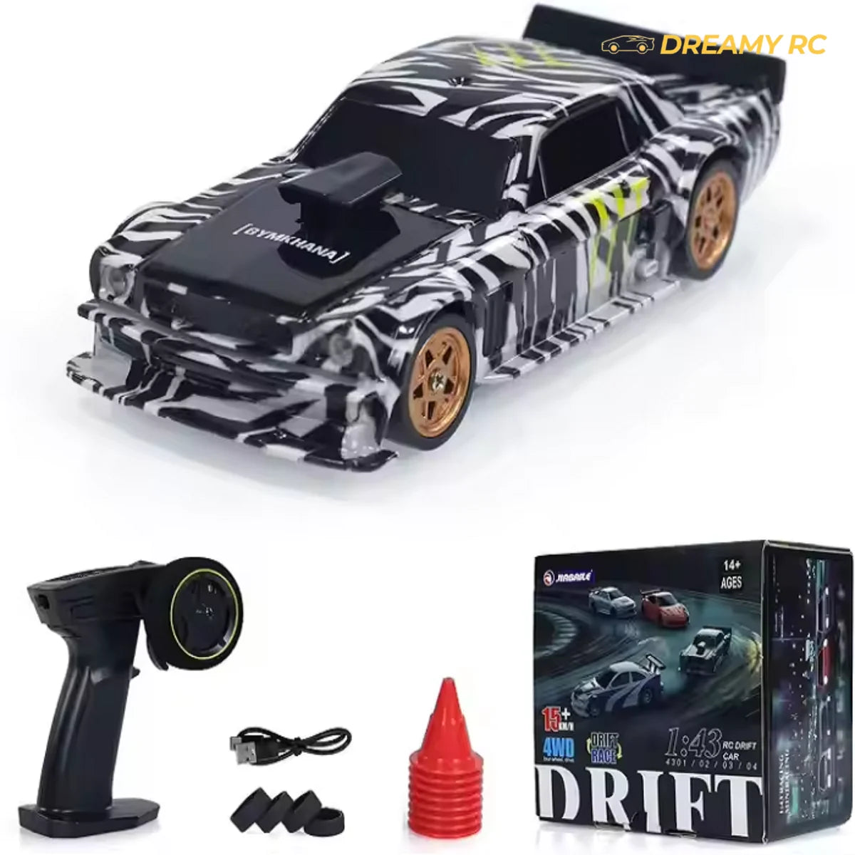 1:43 Scale Mini RC Drift Car – 4x4 High Speed Remote Control Racing Car