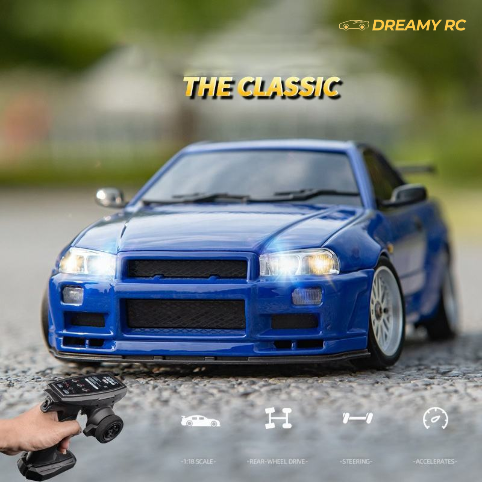 1:18 Scale Hobby Grade Drift RC Car with GYRO – High-Speed Remote Control Racing Car