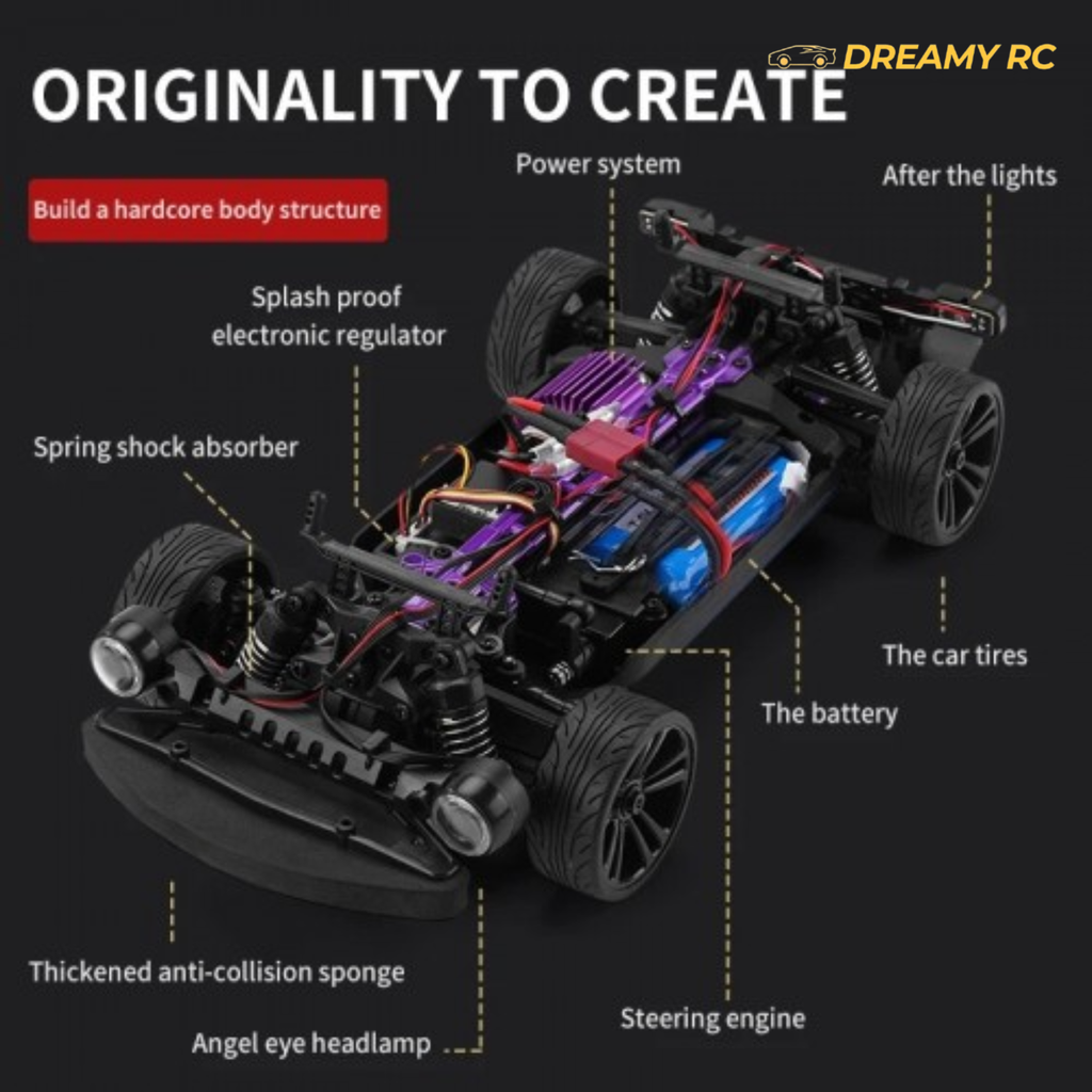 1:16 4WD RC Drift Car – 40 km/h High-Speed Remote Control Racing Car with LED Lights