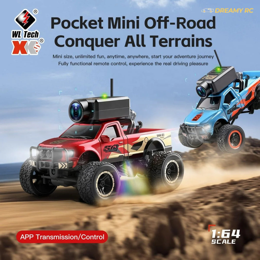 1:64 FPV Mini RC Car with HD Camera & App Control – Micro Off-Road Remote Control Car