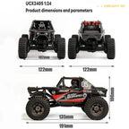 1:24 Scale Brushless 4WD RC Rock Crawler – Mini Off-Road Remote Control Car with LED Lights