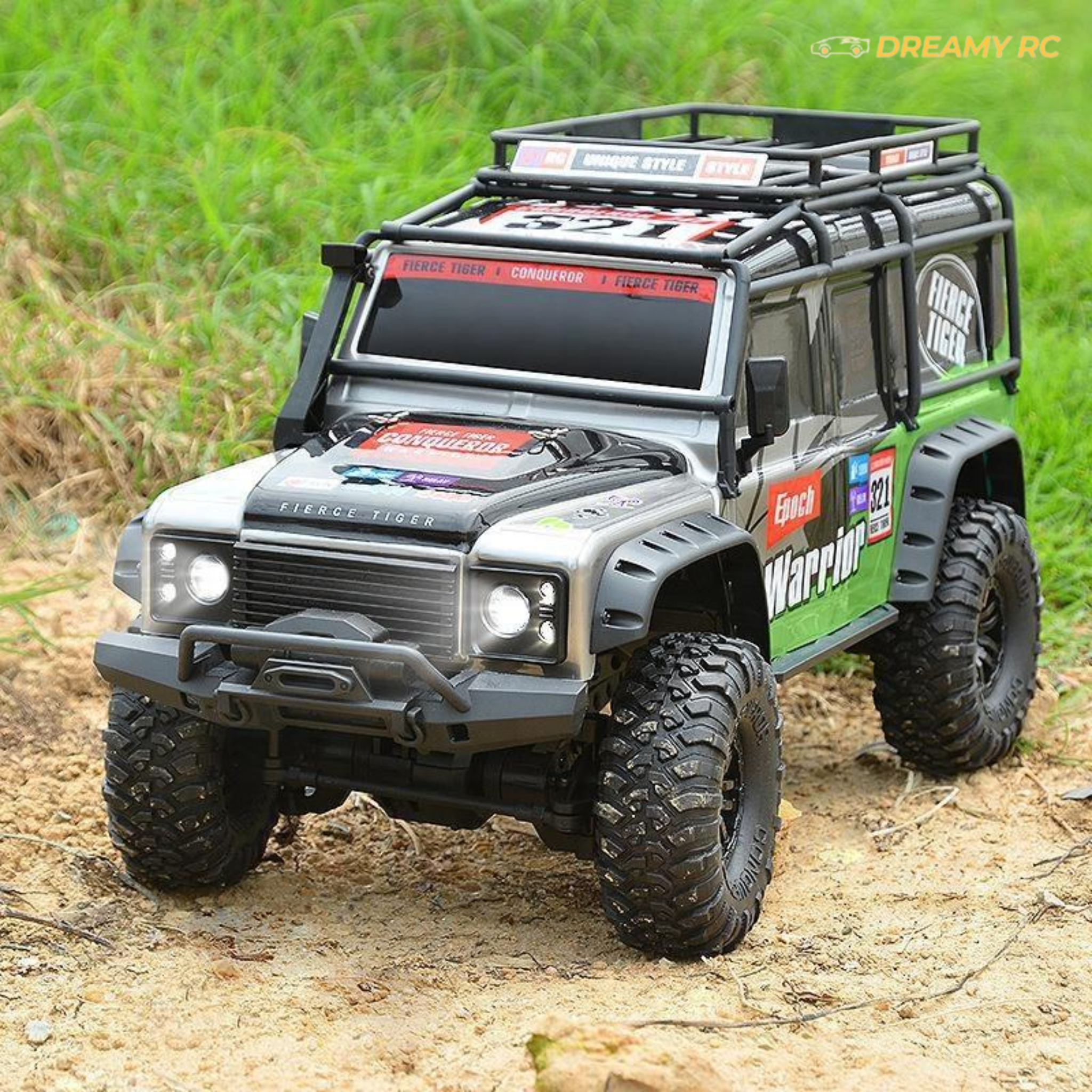 1:10 Scale 4WD RC Rock Crawler – Off-Road Remote Control Car with LED Lights