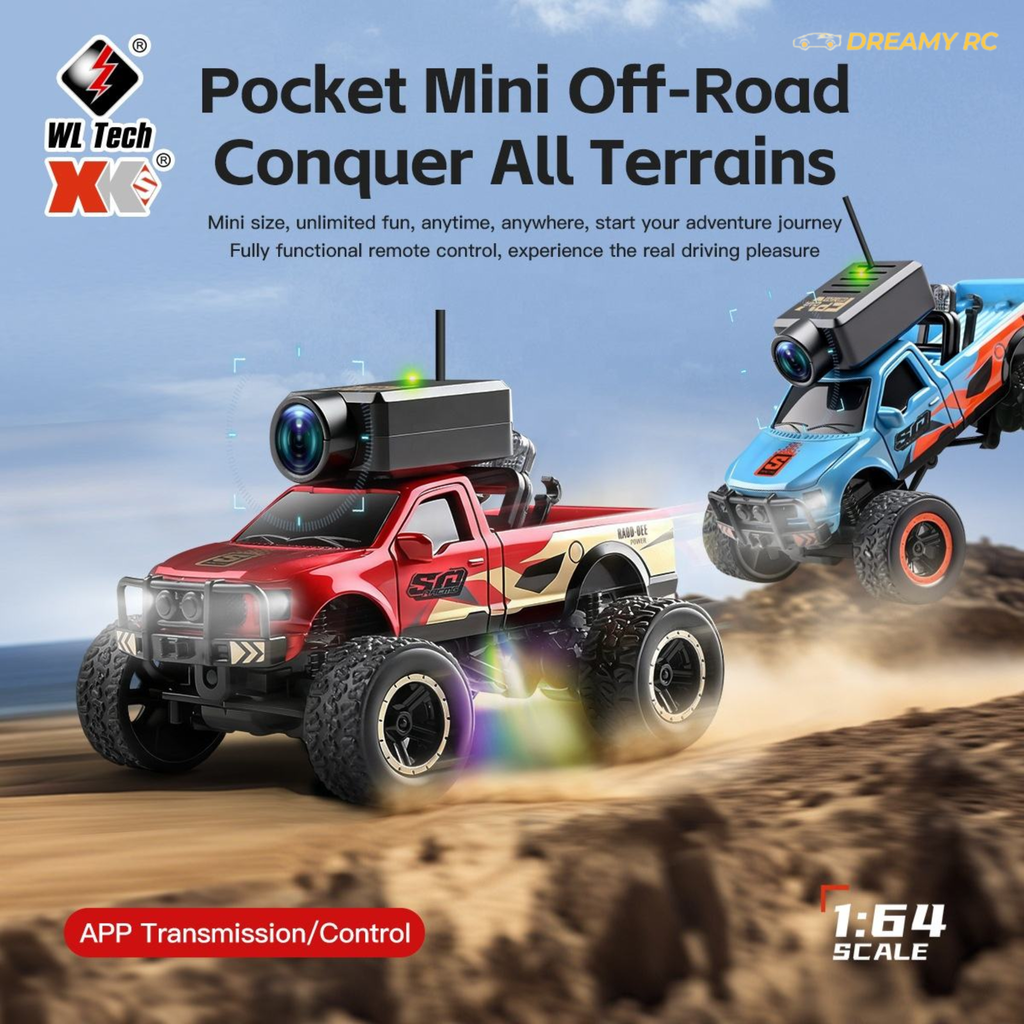 1:64 FPV Mini RC Car with HD Camera & App Control – Micro Off-Road Remote Control Car