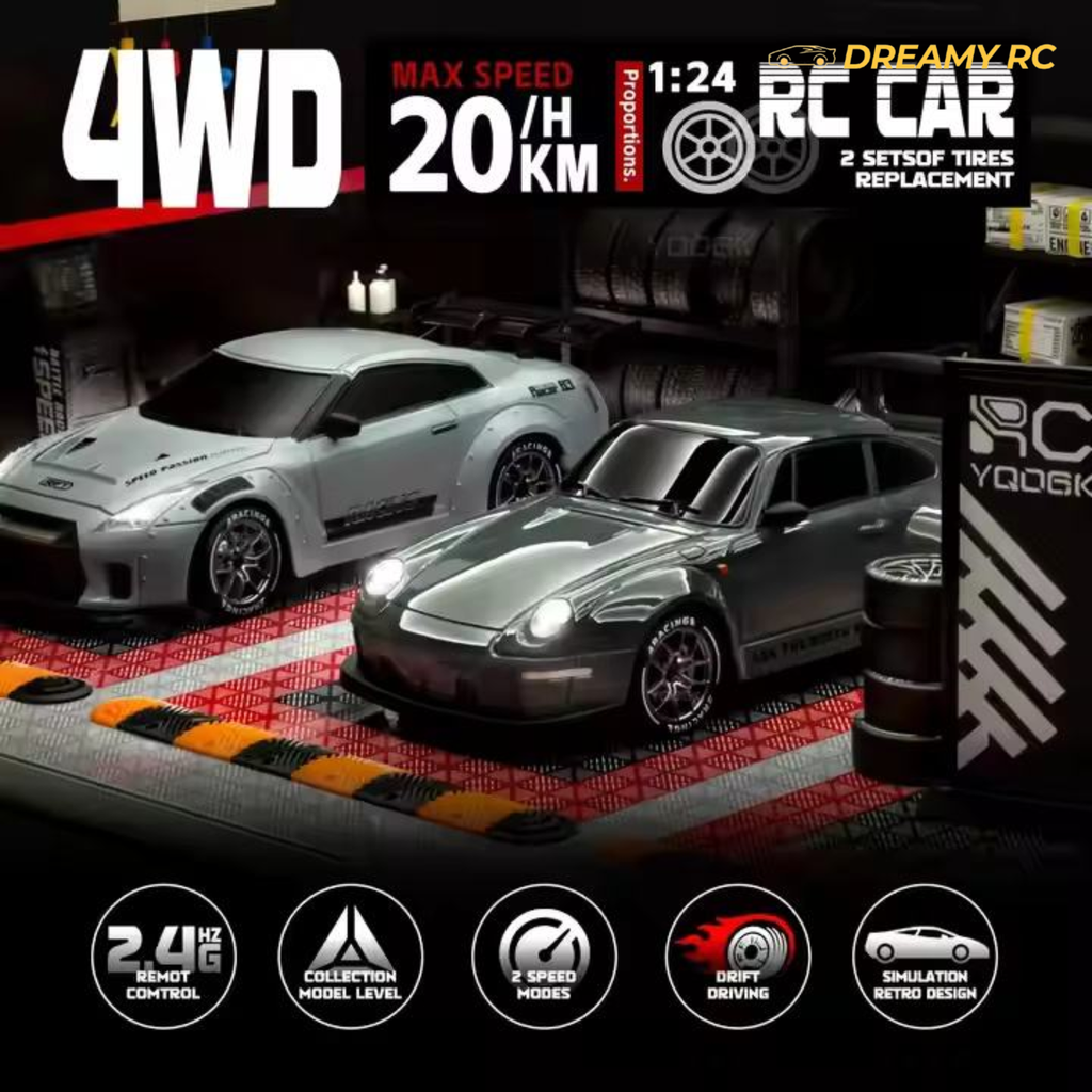 1:24 Scale 4WD Drift RC Car – Mini Electric Remote Control Sports Racing Car