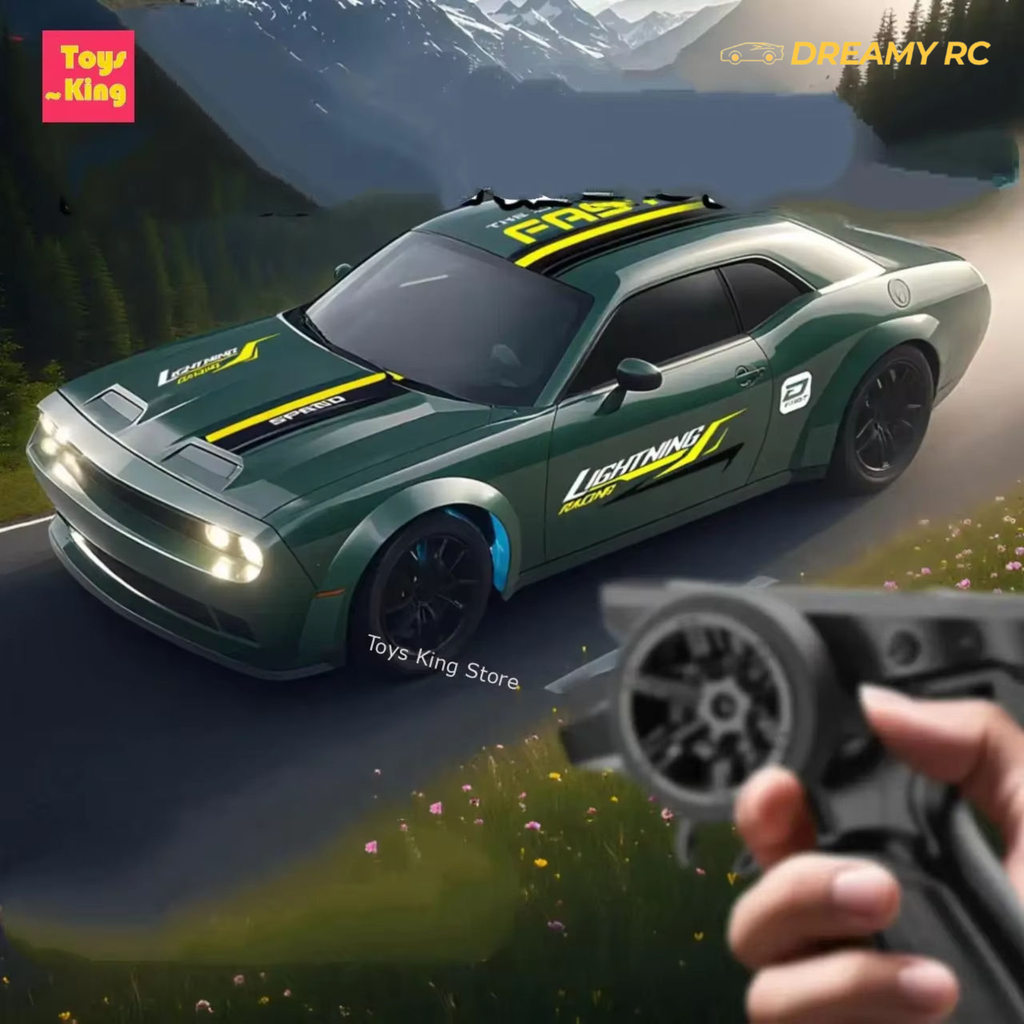 1:43 Scale Metal RC Drift Car – Mini Remote Control Racing Car with LED Lights