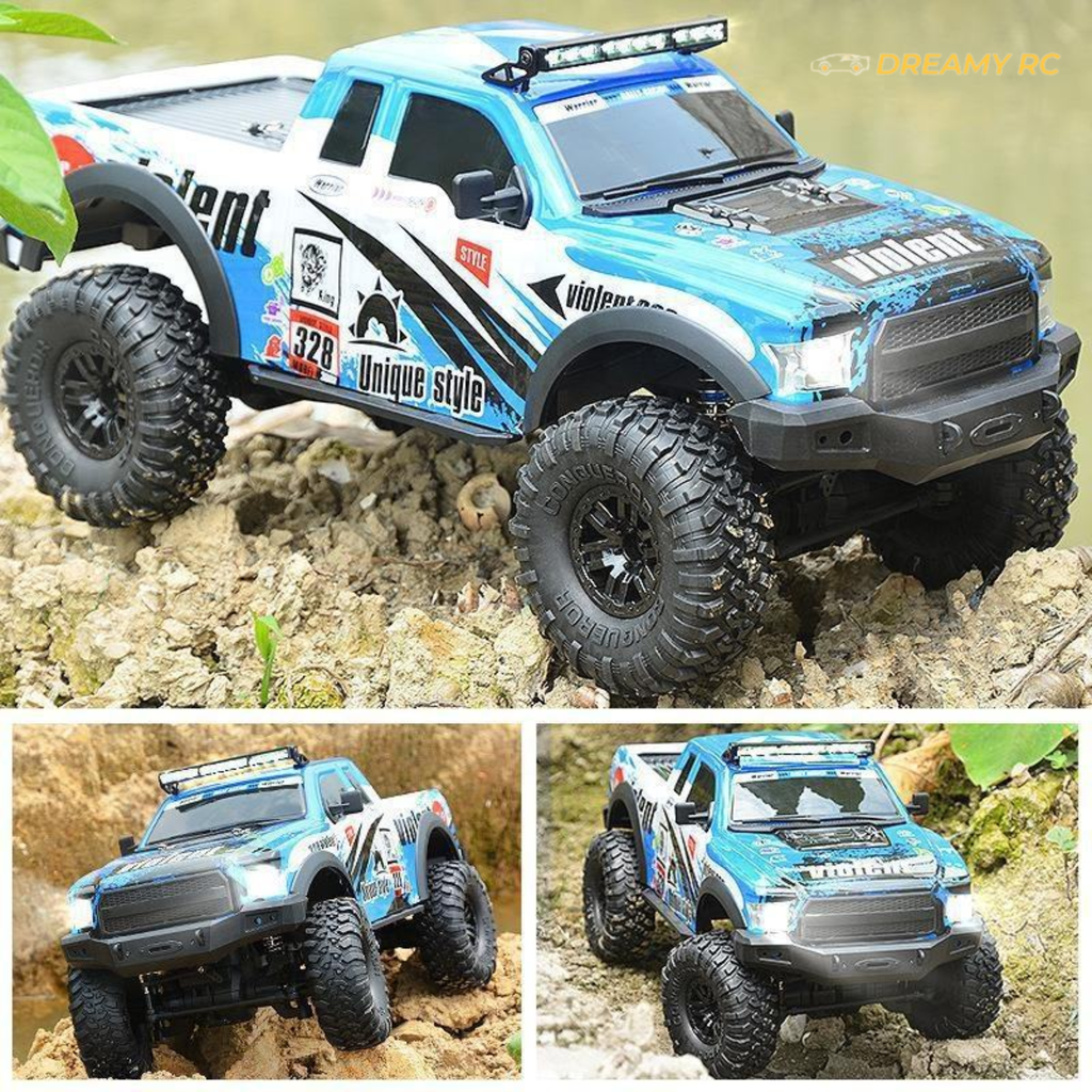1:10 Scale 4WD RC Rock Crawler – Off-Road Remote Control Car with LED Lights