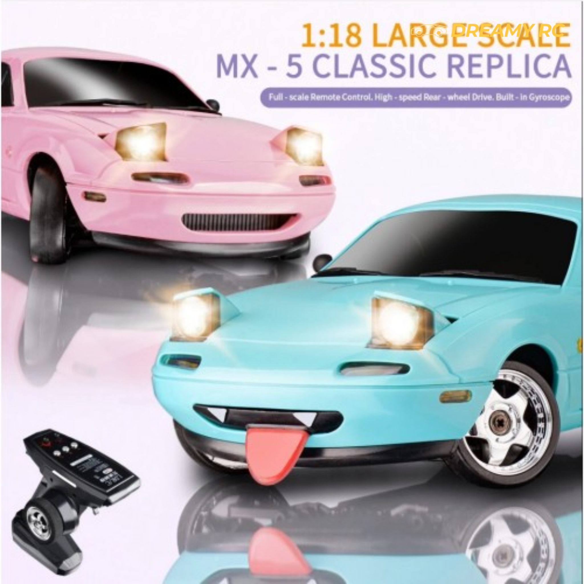 LDRC 1804 1:18 Scale RWD RC Drift Car – Full Proportional 2.4GHz Racing Car with Gyro & LED Lights