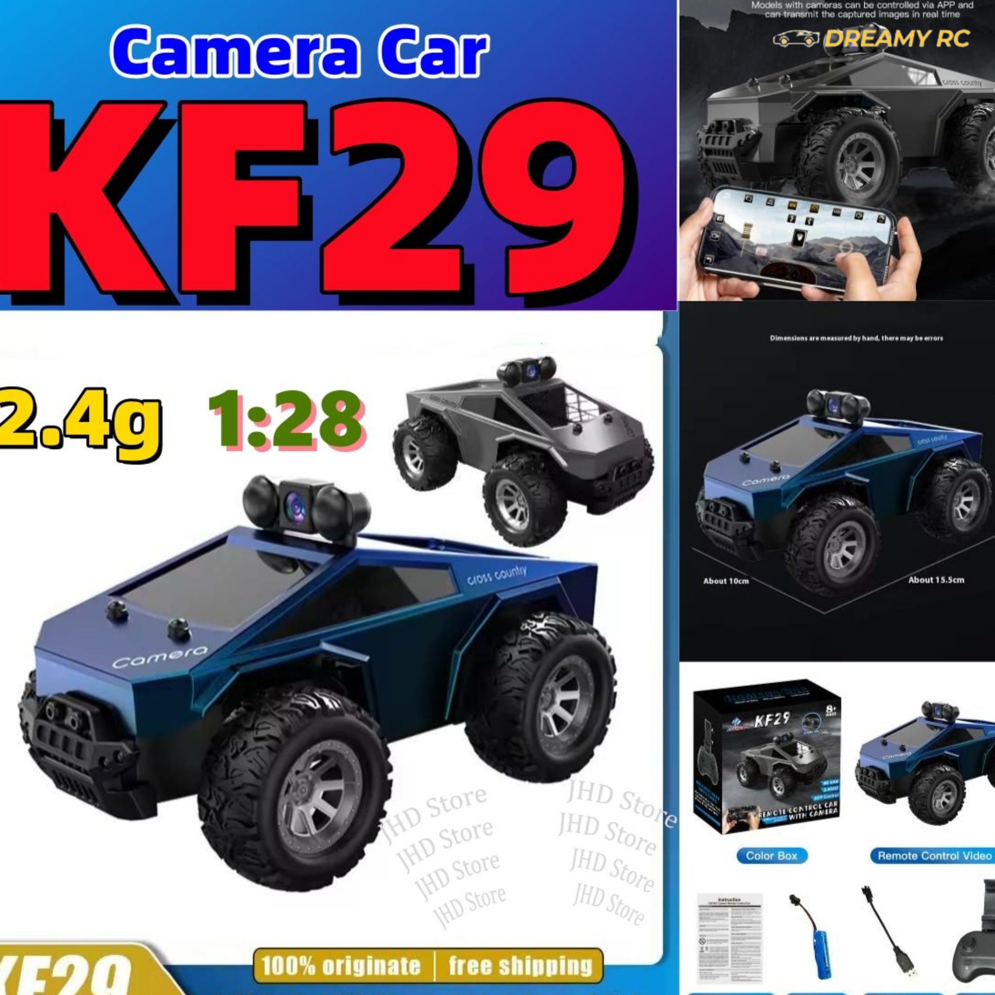 1:28 FPV RC Car with WiFi Camera – High-Speed Off-Road Remote Control Vehicle