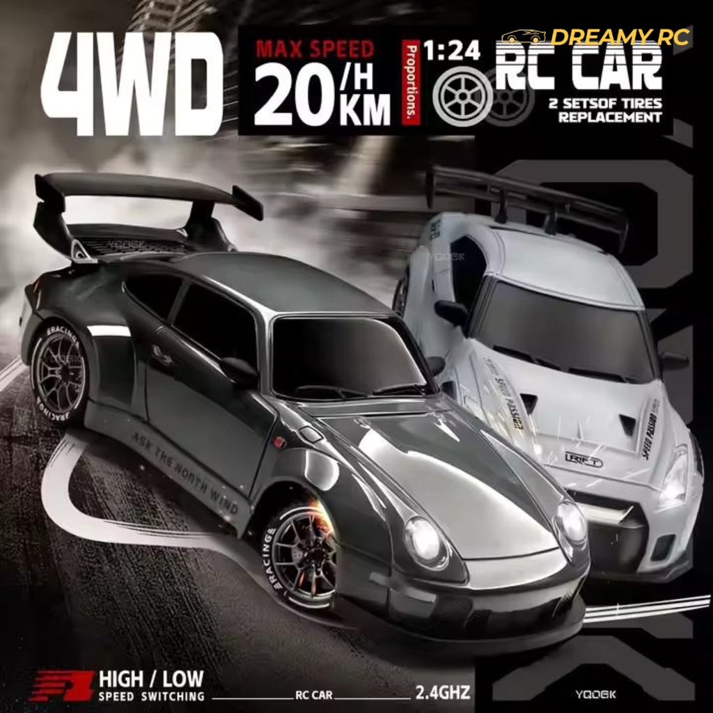 1:24 Scale 4WD Drift RC Car – Mini Electric Remote Control Sports Racing Car