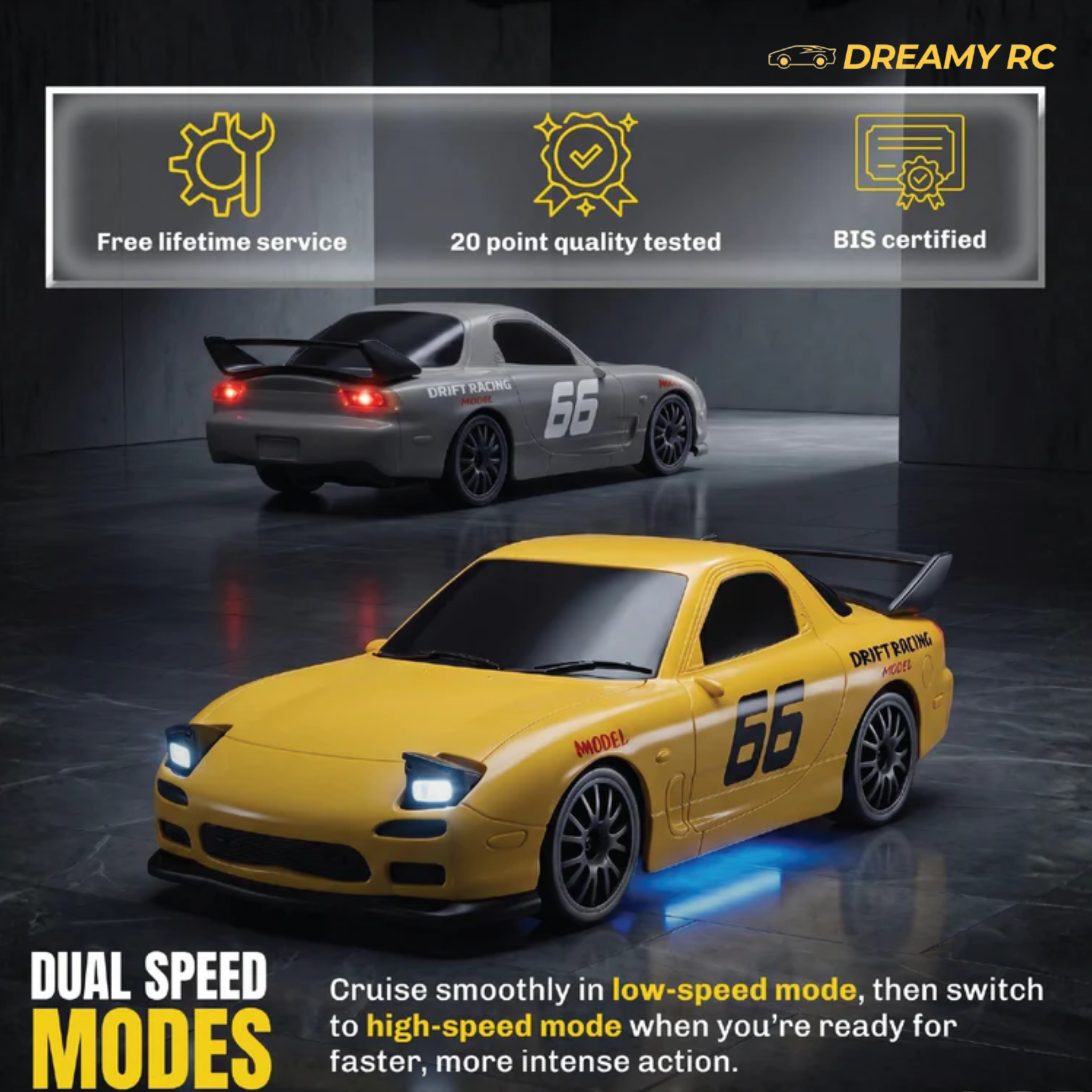 4WD RC Drift Car – High-Speed Remote Control Racing Car with LED Lights