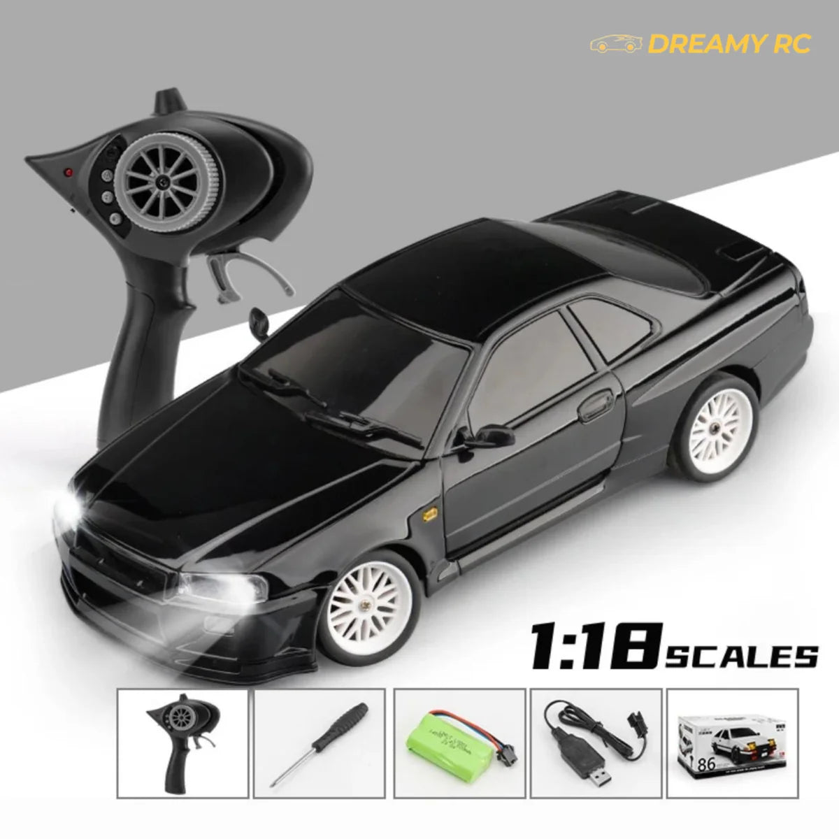 LDRC A99 1:18 RWD Drift RC Car – Electric Remote Control Racing Car with LED Lights