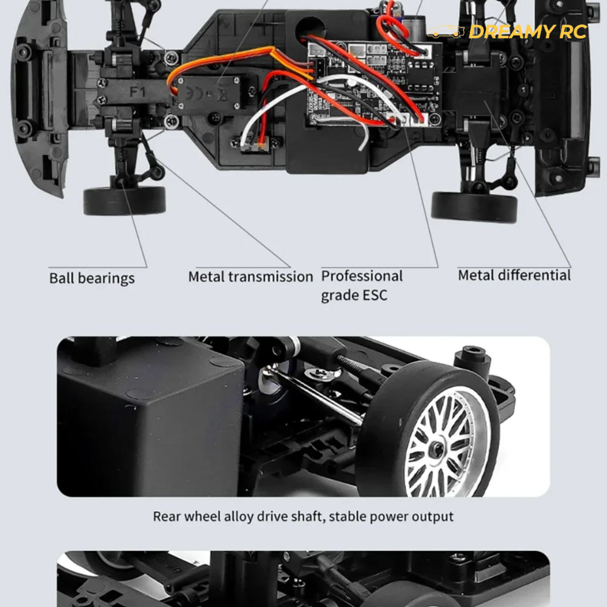 LDRC A99 1:18 RWD Drift RC Car – Electric Remote Control Racing Car with LED Lights