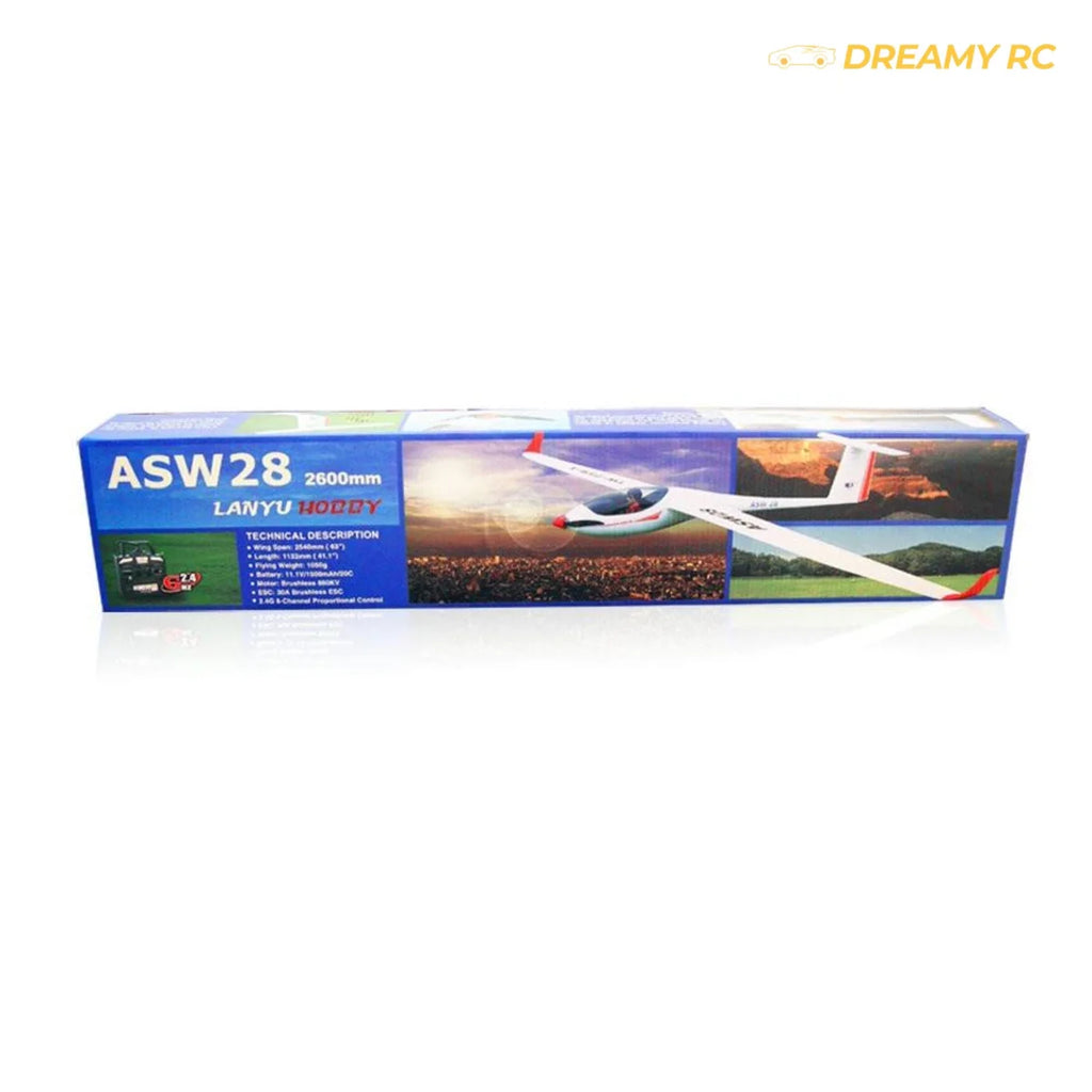 ASW28 2600mm Brushless RC Glider Airplane – Sailplane with Plastic Fuselage