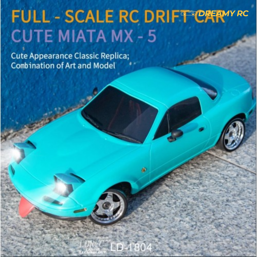 LDRC 1804 1:18 Scale RWD RC Drift Car – Full Proportional 2.4GHz Racing Car with Gyro & LED Lights