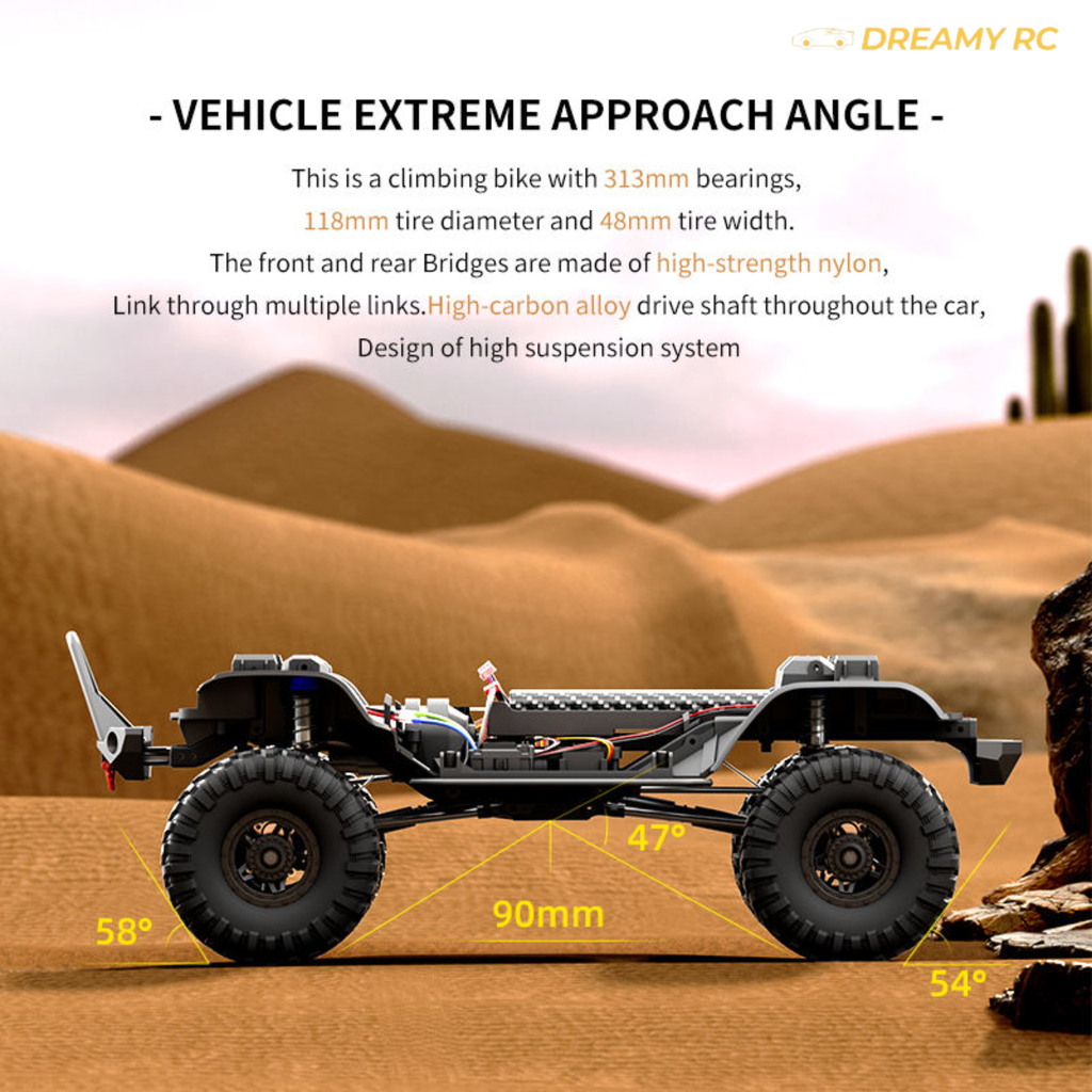 1:10 Scale 4WD Rock Crawler RC Truck – Full Proportional Off-Road Remote Control Vehicle