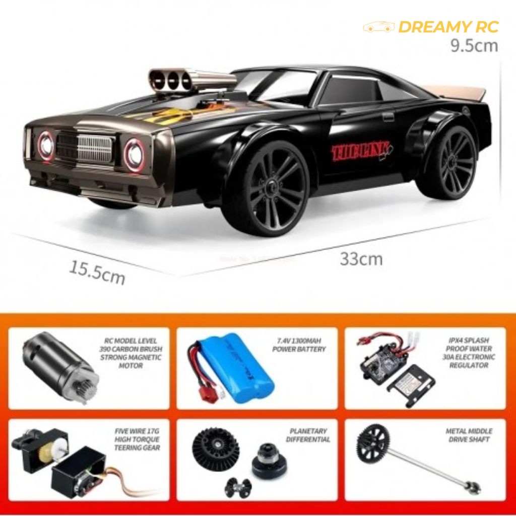1:16 4WD RC Drift Car – 40 km/h High-Speed Remote Control Racing Car with LED Lights