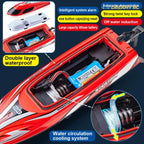 High-Speed Waterproof RC Boat – Electric Speedboat with Navigation Lights