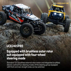 1:24 Scale Brushless 4WD RC Rock Crawler – Mini Off-Road Remote Control Car with LED Lights