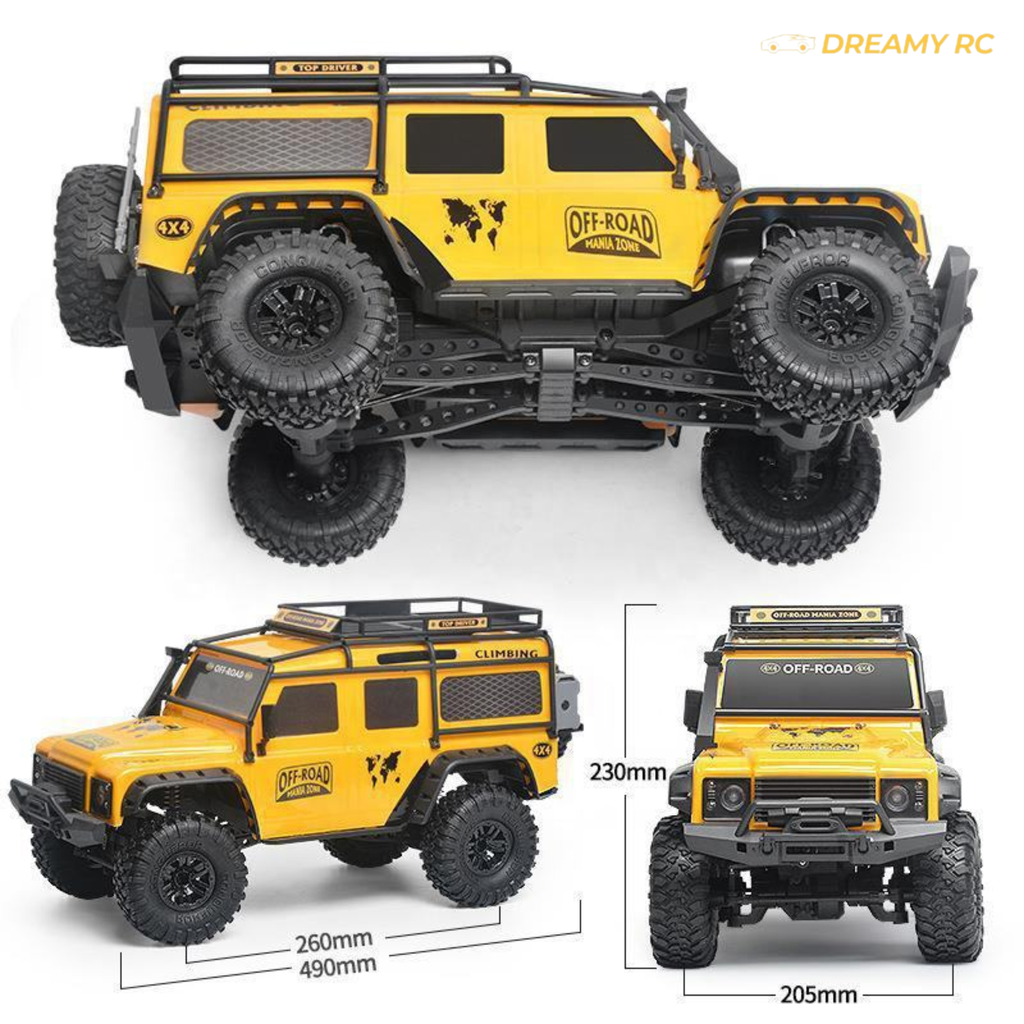 1:10 Scale 4WD RC Rock Crawler – Off-Road Remote Control Car with LED Lights