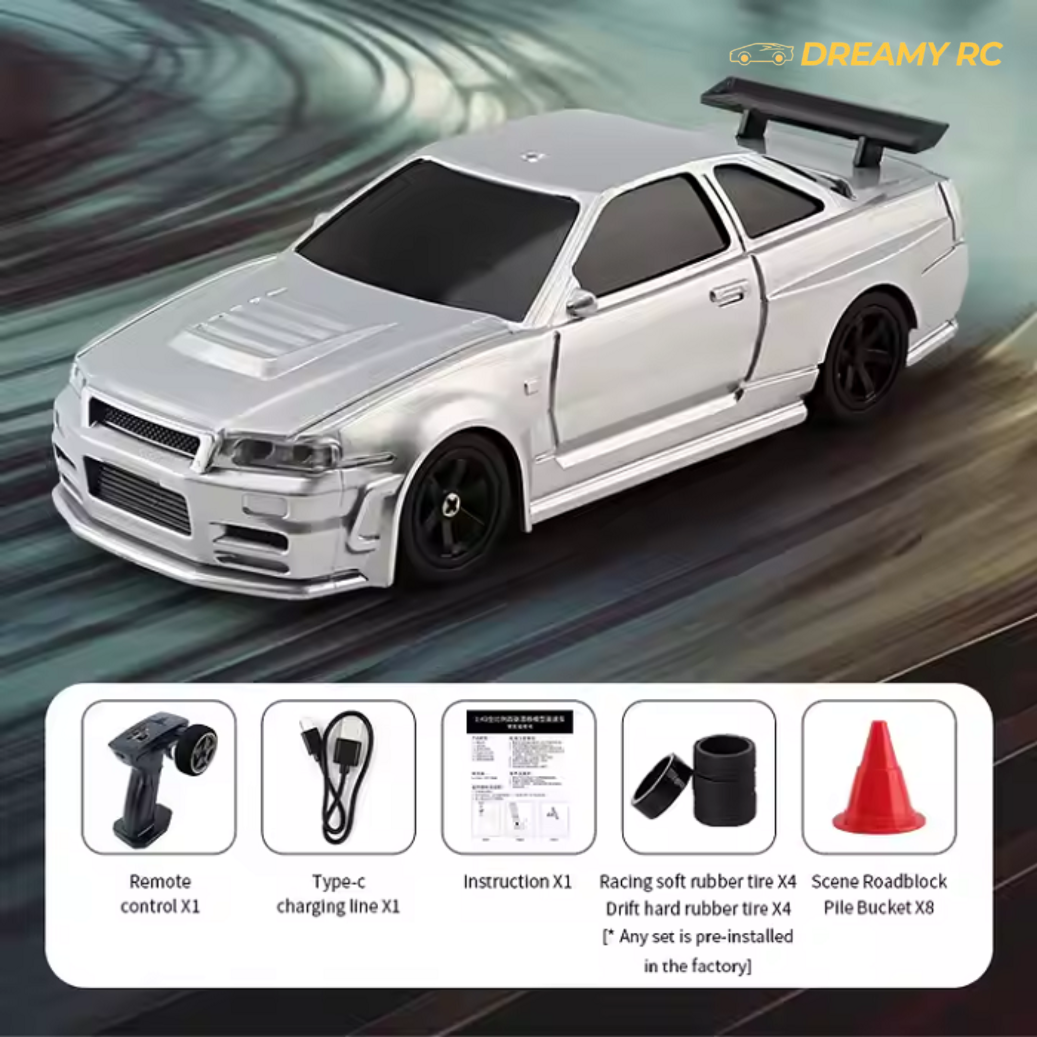 1:43 Scale Mini RC Drift Car – 4x4 High Speed Remote Control Racing Car
