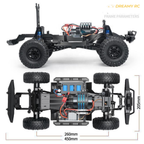 1:10 Scale 4WD RC Rock Crawler – Off-Road Remote Control Car with LED Lights