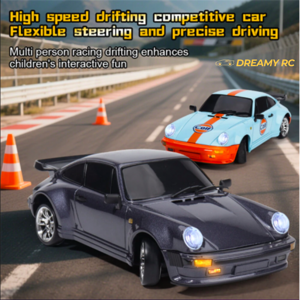 LDRC 1898 1:18 Scale RWD Drift RC Car – Full Proportional Alloy Racing Car with Gyro & LED Lights