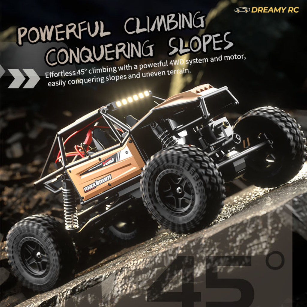 JJRC C8808 1:18 Scale 4WD Rock Crawler RC Car – Off-Road Remote Control Climbing Vehicle