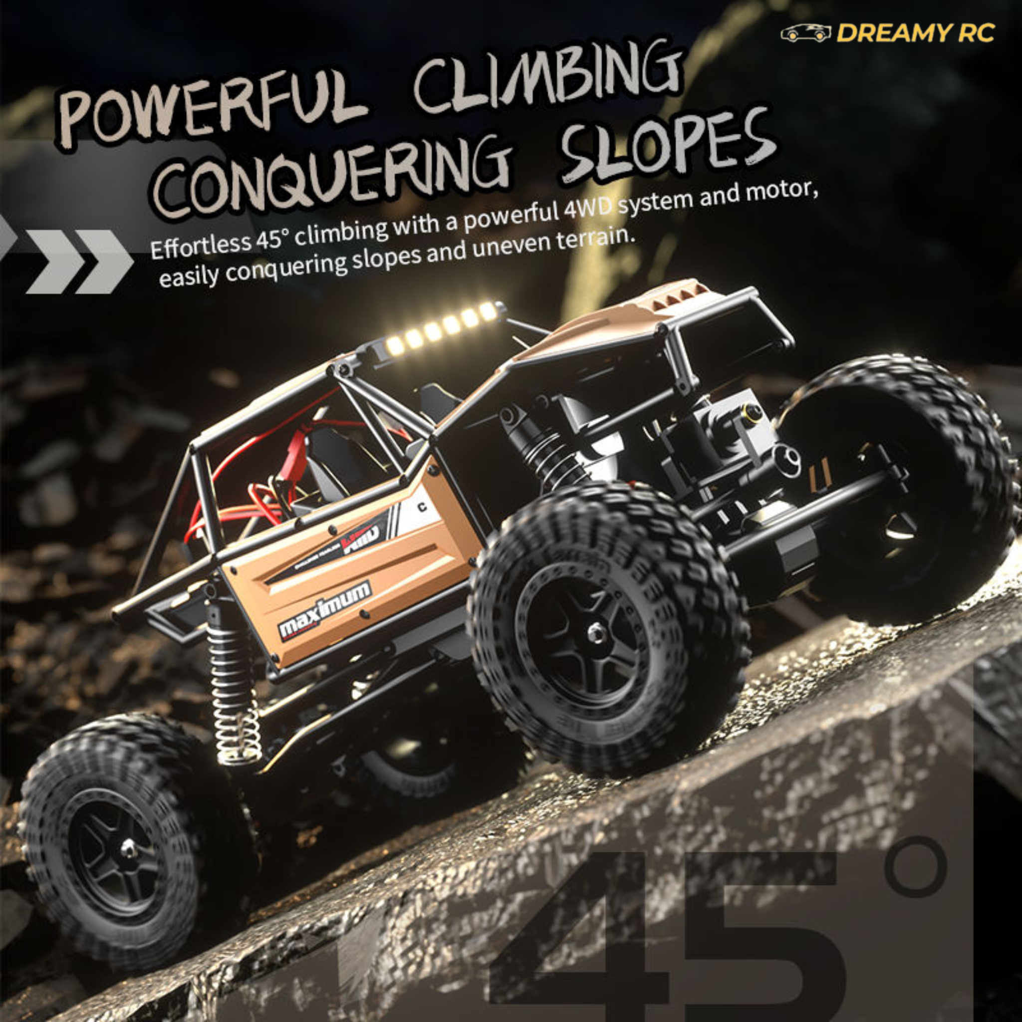 JJRC C8808 1:18 Scale 4WD Rock Crawler RC Car – Off-Road Remote Control Climbing Vehicle