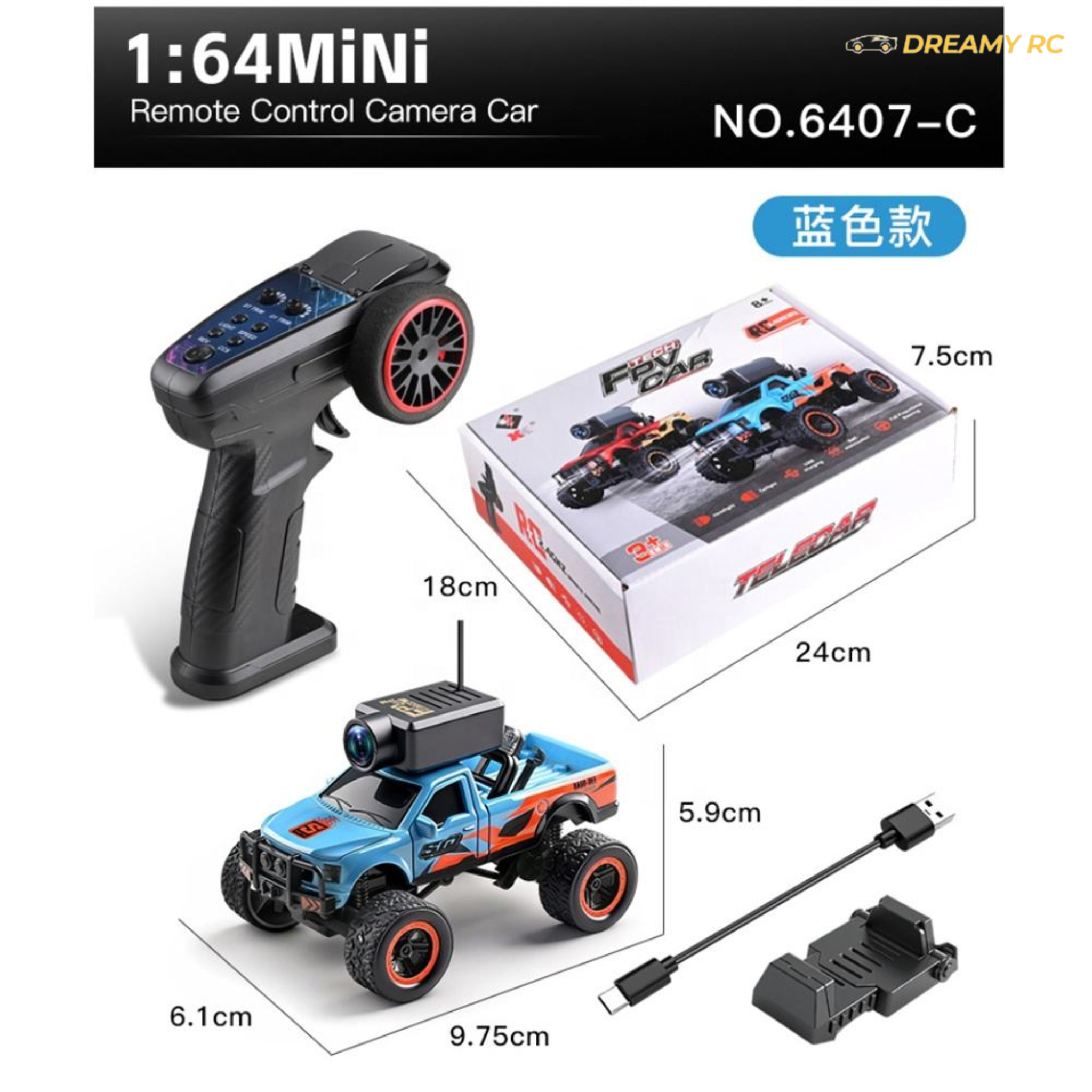 1:64 FPV Mini RC Car with HD Camera & App Control – Micro Off-Road Remote Control Car