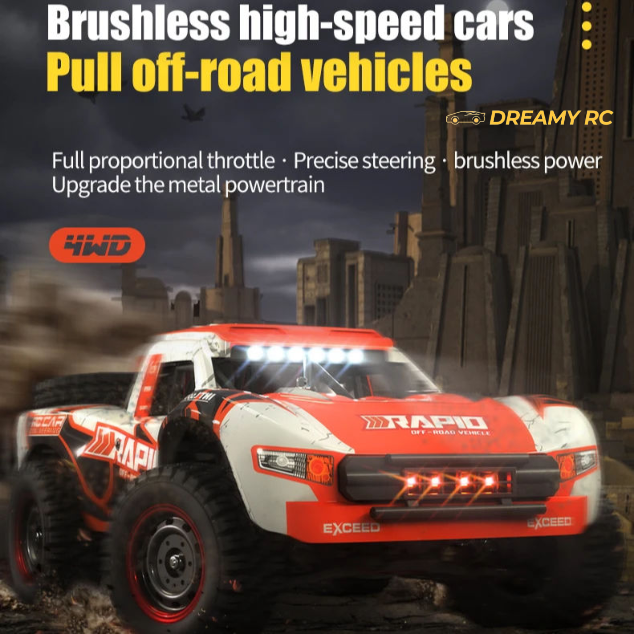 Brushless 4WD High-Speed RC Car – 70 km/h Off-Road Remote Control Racer