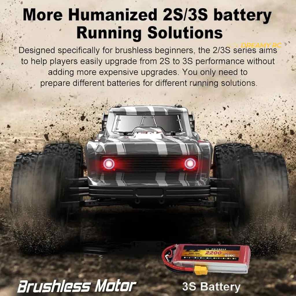 HOSHI N517A Frenzy 1:12 4WD Brushless RC Truggy — 70 km/h, Dual 3S (RTR) image 8