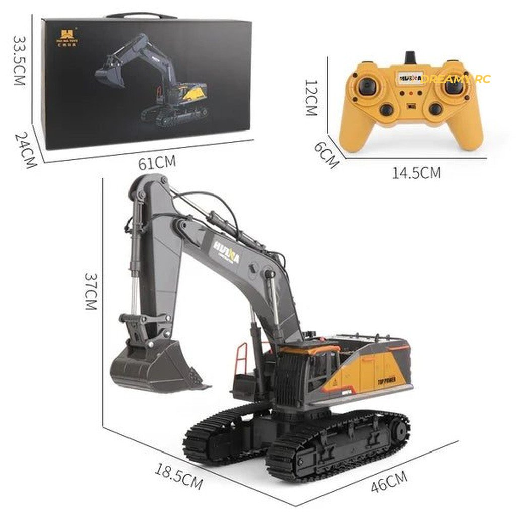 Huina 1592 1:14 RC Excavator 22CH, Alloy Bucket