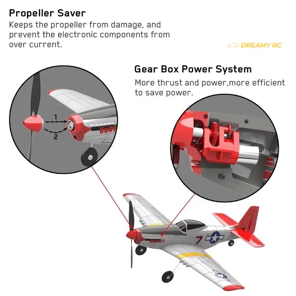VolantexRC P-51D Mustang 400mm RC Plane Red-Tail