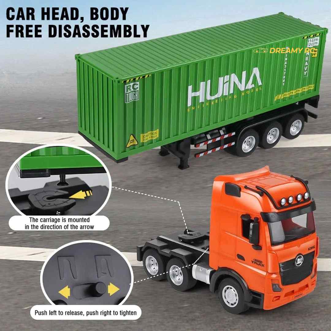 Huina 1317 1:18 RC Container Truck with Trailer