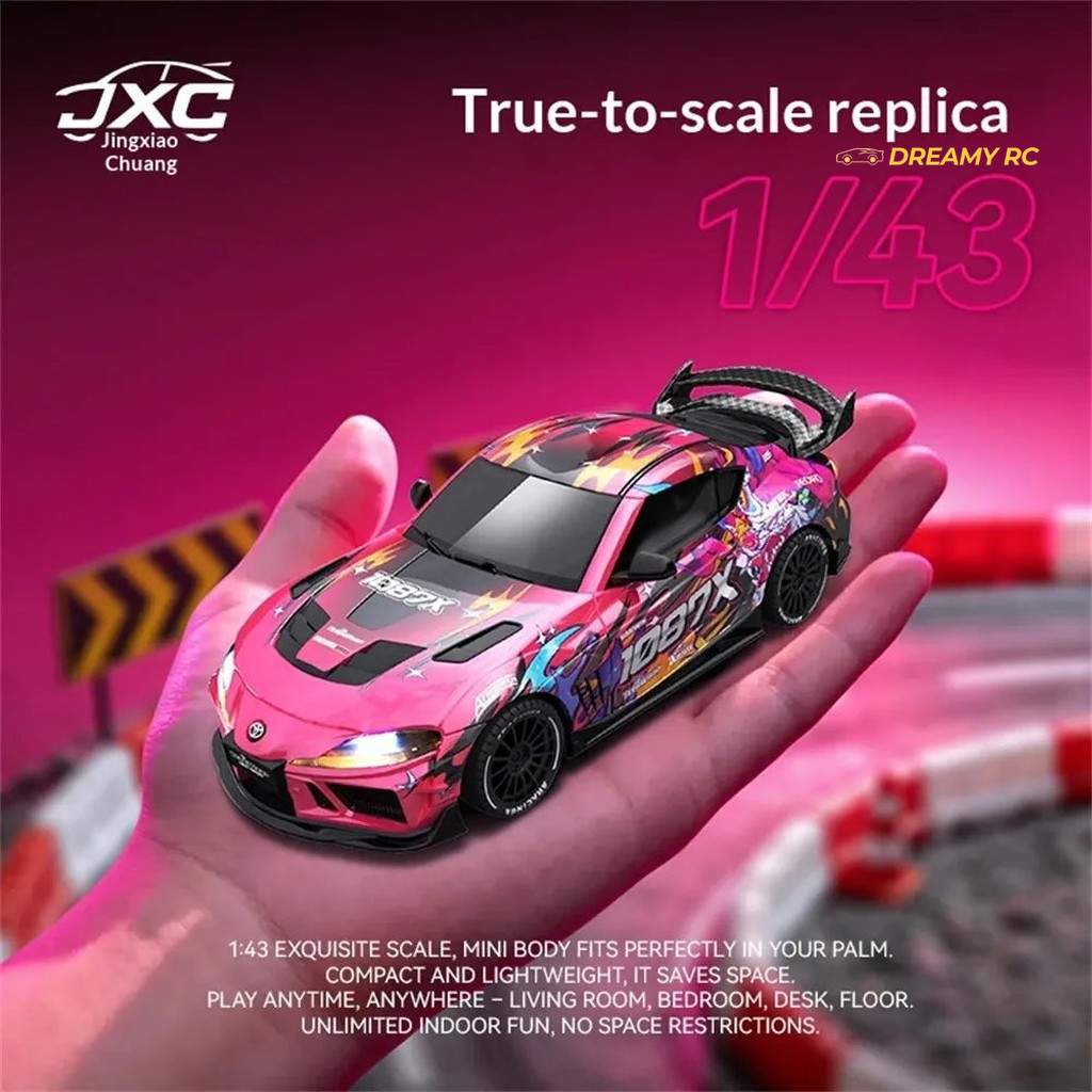 1:43 4WD Gyro RC Drift Car Supra Pink Edition