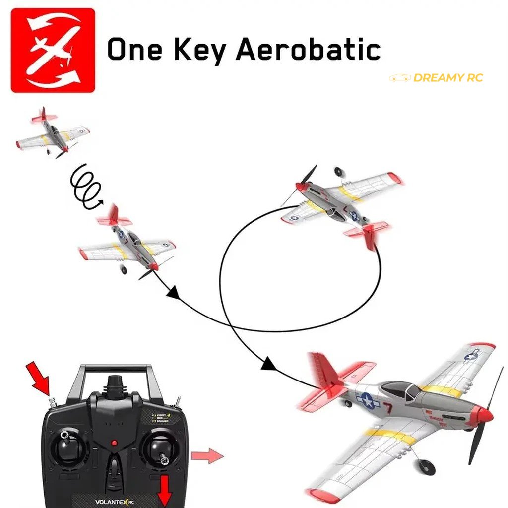 VolantexRC P-51D Mustang 400mm RC Plane Red-Tail