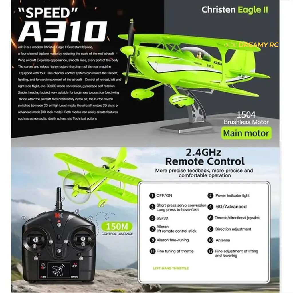 WLtoys XK A310 Christen Eagle II Brushless RC Biplane