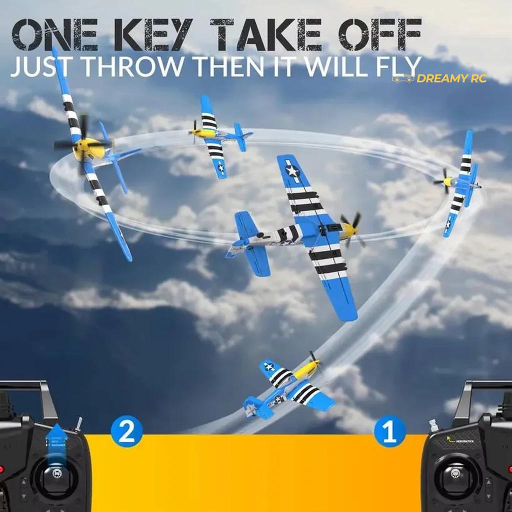 VolantexRC P-51D Mustang 400mm RC Plane Blue Obsession