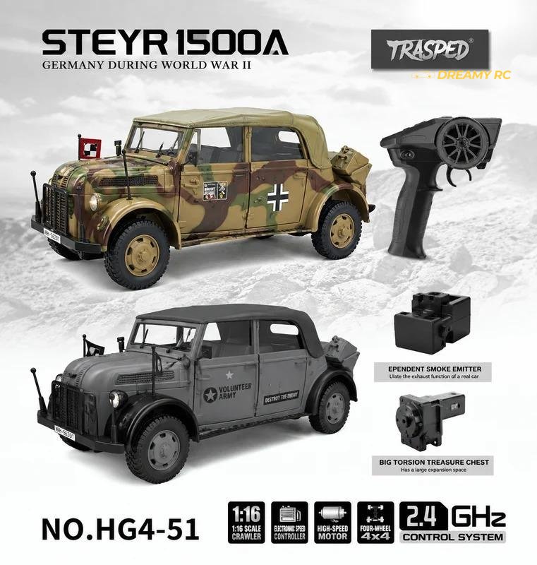 HG4-51 Steyr 1500A 1:18 Metal RC Military Crawler