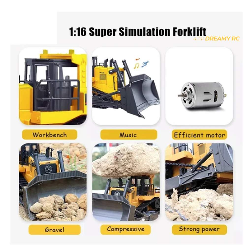 Huina 1554 1:16 RC Bulldozer 11 Function