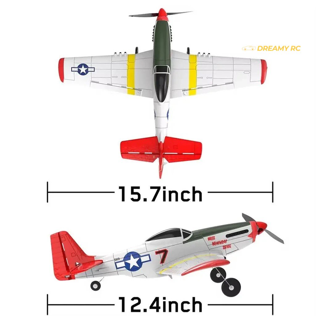 VolantexRC P-51D Mustang 400mm RC Plane Red-Tail