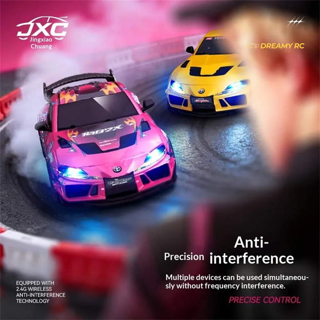 1:43 4WD Gyro RC Drift Car Supra Pink Edition