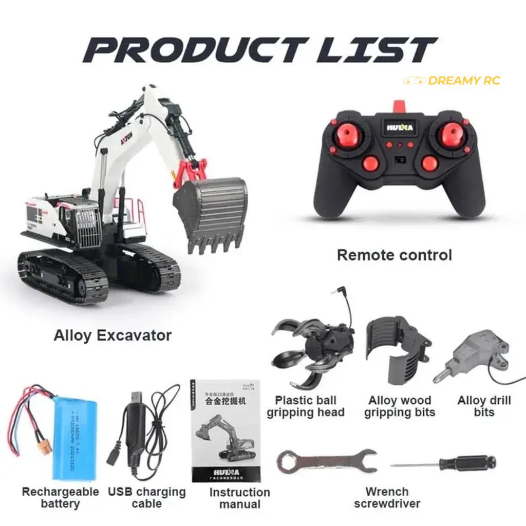 HuiNa 1594 1:14 Full-Alloy RC Excavator 22CH