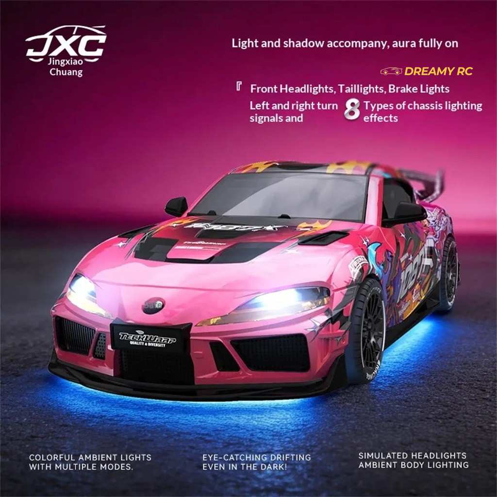 1:43 4WD Gyro RC Drift Car Supra Pink Edition