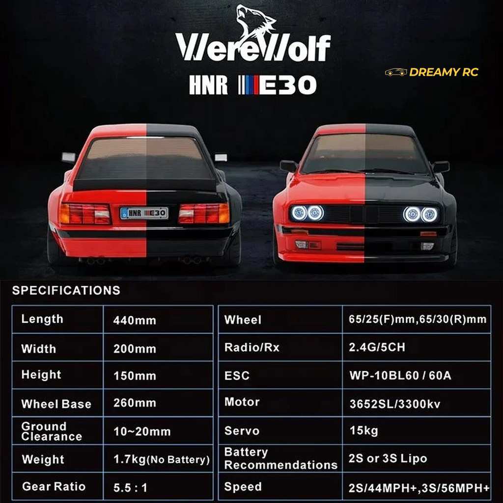 HNR H9803 Werewolf 1:10 Brushless RC Drift Car